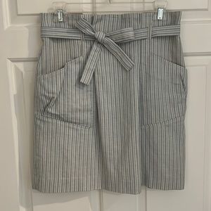 Pleated striped skirt